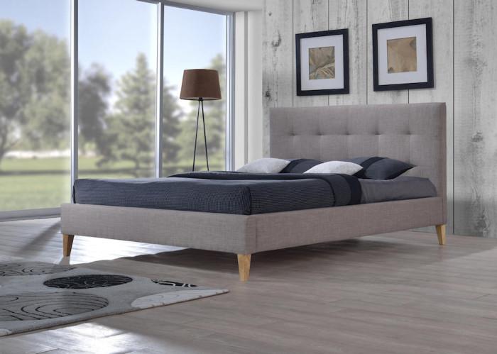 Base-De-Lit-Rembourré-tissu-Gris