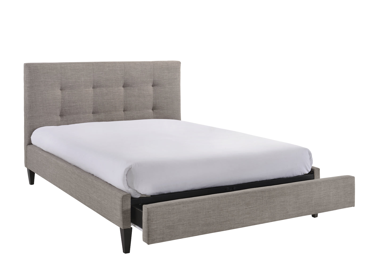 lit-rembourré-tissu-avec-tiroir-gris