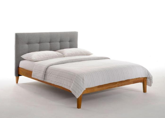 Base-De-Lit-De-Tête-De-Lit-Rembourré - chêne moyen